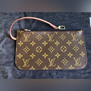 Coated Canvas Monogram Zip Pouch Pochette